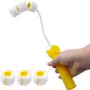 Pipe Paint Roller with Handle kit for Round Gas Pipe, Water PipeFire Pipe, Fence Pipe or Arced Surface|3 PCS Micro Fine and 3 PCS Alternative Rough Fiber Rollers