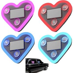 4 PCS Heart Light for Car, Solar Powered Car Window Light with Switchable 5 Modes, Ip65 Waterproof for Night Driving, Romantic Cars Interior & Outdoor Decor, Valentine's Day & Couples Gifts