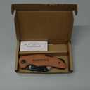 WORKPRO Folding Utility Knife with Stainless Steel Head, Quick-change Blade & Back Lock, Wood Handle Heavy Duty Box Cutter, 1PC Razor Knife with Extra 10PC SK5 Blades