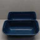 Goovilla Large Feed Trough, Hanging or Screw-in Fence Feeder with Clips, 2 Pack 9 Quart Goat Feeding Supplies, Dog Horse Hog Pig Livestock Poultry Plastic Feeder Trough Bucket for Large Animal, Blue