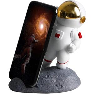 Paimuni Phone Stand Desk Accessories Resin Astronaut Figurines Home Decor Decorative Tabletop Ornaments Cute Phone Holder (A-gold)