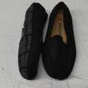 DADAWEN Girl's Boy's Soft Suede Leather Slip-on Oxford Flats Comfort Loafer Boat Dress Shoes Black US Size 11.5 M Little Kid