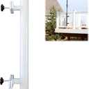Patio Umbrella Holder Easy Installation - Space Saving Umbrella Holder Design - Outdoor Umbrella Base and Mount - Attaches to Railing Maximizing Outdoor Patio Space and Shade, White