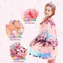 Princess Dress Up Toys Mermaid Dress Up Cape Kit 9 Pcs Gift Set for Little Girls 3-8 Years Old (Pink)