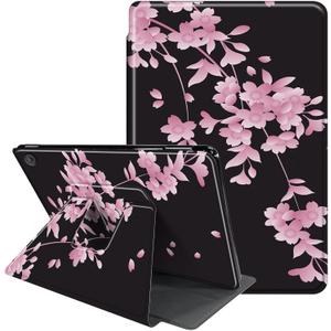 Case for All-New Amazon Fire HD 10 Tablet (13th Generation 10.1", 2023 Release)- 360 Degree Rotating Multi-Angle Viewing Protective Cover with Auto Sleep/Wake-Cherry Blossoms