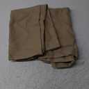 Lecloud Bessie Camel Short Curtains 54 Inch Length 2 Panels, Faux Linen Airy & Privacy Curtains for Bedroom Windows, Rustic Light Filtering Curtain with Dual Rod Pocket, Each 30 W x 54 L
