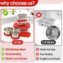 Insulated Lunch Box Set, Bow Mouse Preppy Initial Lunch Bag With Stainless Steel Bento Box, Cooler Snack Food Containers Back To School Gift Girls Teens Kid Women For Picnic Park Work Travel Black U