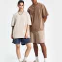 Arssm Oversized Tshirts for Men Acid Wash Loose Fit Vintage Cotton Heavyweight T Shirts Baggy Tees (L)