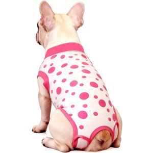 Dog Surgery Recovery Suit After Spay - Dogs Cone Alternative Onesie with Pee Hole, Breathable Anti Licking Neuter Post Surgical Dog Recovery Suit (Medium (weight 15-24lb back 15-18"), White) 