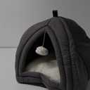 Bedsure Cat Beds for Indoor - 2 in 1 Cat Cave House Tent for Kittens and Small Pets with Removable Washable Cushioned Pillow, Foldable Kitten Hideaway with Non-Slip Bottom, Grey, 16 inches