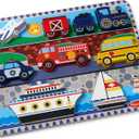 Melissa & Doug Vehicles Wooden Chunky Puzzle (9 pcs), Educational Screen Free Activity for Toddler, Preschoolers And Kids Ages 2+- FSC Certified