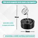Acetylene Jewelry Torch Stand, Heavy Duty Non-slip Oxygen Welding Torch Holder with Magnetic Base & 7 Tip Storage Holes, Stable Organizer for Jewelers & Metalworkers
