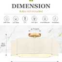 Gold Semi Flush Mount Ceiling Lights, 6-Light 18Inch Ceiling Light Fixtures with Fabric Shade in Flower Shape, Farmhouse Brass Drum Lighting for Nursery Bedroom Kitchen, AD-22007-6SF-GD, 18", Single Shade