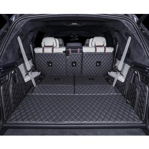 for BMW X7 2+3+2 Seater Trunk Mat Cargo Cover Dog Liner Boot Liner Full Coverage 3D Laser Measured (Trunk Mat+2nd Row Backrest Mat+3rd Row Backrest Mat+Both Sides Panel) (Black/Black)