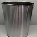 BestOffice | 13 Gallon Trash Can with Lid | Automatic Touchless Garbage Can | Odor Control | Modern Oval Design | Easy to Clean | Stainless Steel | Fits Any Kitchen, Bathroom, Office or Home