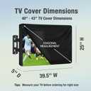 REDRICH 600D Heavy Duty Outdoor TV Cover for 40-43 inch TV, Upgraded Waterproof and Dustproof TV Screen Protectors with Zipper for Outside