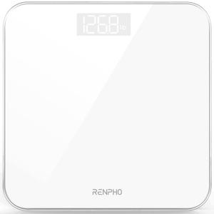 RENPHO Scale for Body Weight, Bathroom Weighing Scale, Highly Accurate & Measures Weight up to 400 lb/180kg, Batteries Included, 10.2"/260mm, White-Core 1S