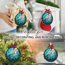 2 x Mom and Baby Manatee Christmas Ornament 2025 - Manatee Gifts for Animal Lovers Women, Men, Mommy Hugging Her Baby, for Mom from Son Daughter, Wooden Animal Ornaments Hanging Decor