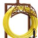 Garden Hose Holder - Upgraded Water Hose Holders for Outside with 5 Spikes & 2 Shepherds Hooks, Freestanding Hose Stand Hose Hanger Hose Storage Hose Reel Rack for Yard Lawn(Antique Bronze)