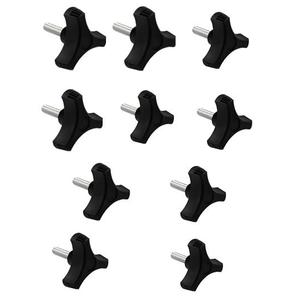 3/8"-16 Male Thread Wing Nut Knob 2 inch Diameter with 1.25 inch Long Threaded Post for Lawn Mower, Woodworking Jigs, Clamps Umbrella Base, (Pack of 10)