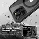 BERFY for iPhone 16 Pro Max Case, Compatible with MagSafe, Built-in Privacy Screen Protector, Camera Protection, Shockproof Full Body Phone Case 6.9", Clear Black