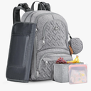 Diaper Bag Backpack, 6 in 1 Kit Baby Bags Large Travel Diaper Backpack for Boys and Girls with Washable Changing Pad, Extra Breast Insulated Cooler, Pacifier Case, Silicone Bag and Stroller Straps