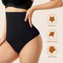 Tummy Control Thong Shapewear for Women High Waisted Seamless Shaping Thong Panties Body Shaper Underwear (Blue, XXL)