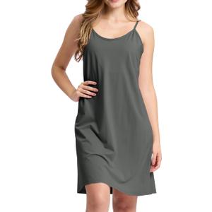 BAMBOO COOL Womens Chemise Sleepshirts with Adjustable Spaghetti Strap Homewear Soft Tank Nightgown Mulberry, M