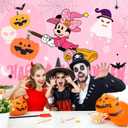 2 x Halloween Decorations Banner, 5x3Ft Cartoon Mouse Theme Happy Halloween Backdrop with Bat, Spider And Pumpkin for Party Decorations Indoor Outdoor