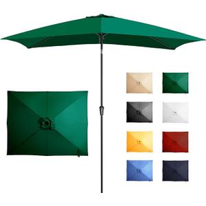Ayge 6.5x10FT Rectangular Patio Umbrella Outdoor Table Umbrella w/Push Button Tilt & Crank Rectangle Market Umbrella UV Protection for Garden,Deck,Lawn,Yard & Pool (6.5*10FT)