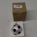 3.15” Christmas Soccer Ball Glass Blown Ornament, 2025 Hand-Painted Small Mini Sports Ball Decoration for Boys and Girls, Xmas Tree Holiday Decor Kids Themed Party Gifts