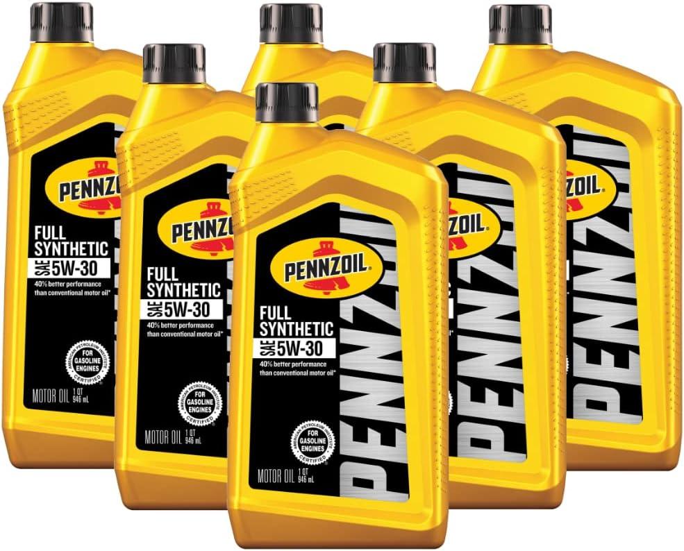 Pennzoil 5W-30 Gasoline Synthetic Motor Oil,1 qt 6 Pack