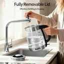 Electric Glass Kettle 1.8L, 1200W Fast Boil for Tea & Coffee, Auto Shut-Off & Boil-Dry Protection, BPA-Free, 304 Stainless Steel & Borosilicate Glass, Removable Lid for Easy Cleaning