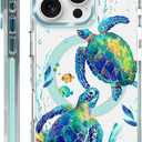 for iPhone 14 Pro Case Clear, [Magnetic Charging Compatible][Military-Grade Protection][Anti-Yellowing] Shockproof Slim Magnetic Phone Case for iPhone 14 Pro, Sea Turtle