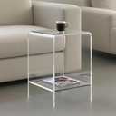Clear Acrylic End Table/Nightstand,22" H Sleek and Durable Bedside Storage. Ideal for Bedrooms, Living Rooms, and Modern Interiors. (2 Tier- Bottom), 15.8" x 15.8" x 21.7"