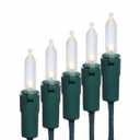 100 LED Warm White Christmas Lights, Commercial Grade Green Wire String Lights 35 Ft, for Indoor Outdoor House, Garden, Patio.