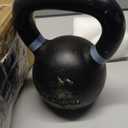 Yes4All Powder Coated Kettlebell, Cast Iron Core Kettlebells with Non-Slip Handle & Flat Bottom for Conditioning, Heavy Duty for Strength Training, 9lb to 71lb - Single & Pair (Light Blue)