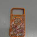 DOMAVER for iPhone 17 Pro Max Case, Magnetic Phone Case for iPhone 17 Pro Max [Compatible with MagSafe] Slim Fit Flowers Floral Design Shockproof Protective Bumper Women Girls Cover, Spring-Orange