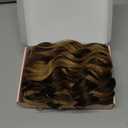 REECHO Curly Clip in Hair Extensions, 24 inch Long Hair Extensions Clip ins Lace Weft Natural Hairpieces for Women Daily, Chocolate Brown with Highlights