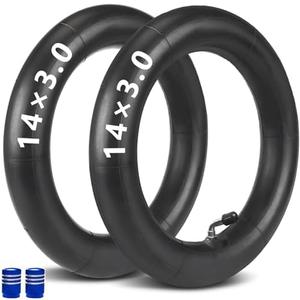 2-Pcs Thickened 14x3.0-inch Inner Tube Set with 2 Steel Valve Caps 14-inch E-Bike Inner Tubes with Schrader Valves Suitable for Electric Tricycles and E-Bikes Replacement Inner Tubes