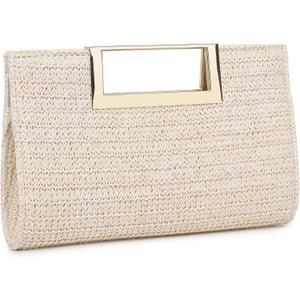 Evening Clutch Purses for Women Formal Party Clutch Bags Cocktail Prom Fashion PU Leather Shoulder Handbags (Bo62 Beige)