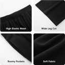 Girls High Waisted Pants Girls Casual Pants Kids Wide Leg Long Trousers with Pockets Size: 6-7 Years