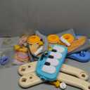 2 in 1 Baby Gym Play Mat with Walker, Kick and Play Piano Gym Activity for Boys Girls, Musical Activity Center Tummy Time Mat for 0-6-12-18 Months, Learning Walker Gym Gift for Infant Toddler (Blue)