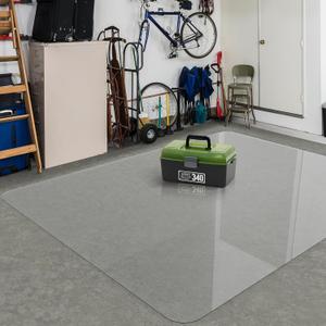 ZPAI Area Floor Mat for Home, 6'×9' Large Transparent No Slip Waterproof Vinyl Area Rug, Spill Resistant Hard Floor Protector Cover for Bedroom, Easy Clean Splat Mat for Under High Chair