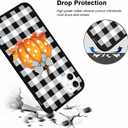 Compatible with iPhone 14 Pro Max Case 6.7 inch, Thanksgiving Fall Yellow Dots Pumpkin Black Plaid Phone Case Ultra Slim Thin Silicone Cover Anti-Scratch Shockproof Protective Rubber Case