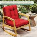 Outdoor Chair Cushions Set of 2, 42x21x4 Inch Patio Cushion for Dining/Rocking Chairs, High Back Soft Seat Pad with Ties, Indoor Outside Use, Fade-Resistant & Waterproof, Red