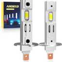 H1 Light Bulbs,6500K White Super Bright Upgraded 600% 30000LM Brightness Real 1:1 Halogen Size 80000Hours Lifespan H1/H1LL Plug and Play Car Fog Light Bulbs Pack of 2