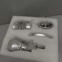 Creative Scents Crackled Glass Silver Bathroom Accessory Set  4-Piece Vanity Set Includes: Lotion Soap Dispenser, Toothbrush Holder, Tumbler, and Soap Dish