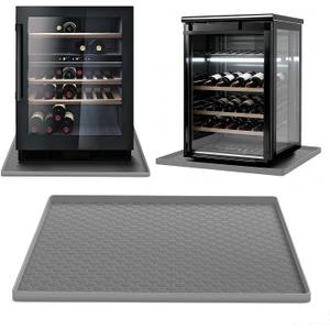 Mini Fridge Silicone Mat 19.7"x19.7"x0.4", Silicone Mat for Mini Fridge Non-Slip Drip Pan, Appliance Protector for Refrigerators, Washers, Dryers, Fridge Mats (Gray) (Grey)