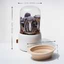 Rotating Makeup Brush Holder with Lid  Dustproof Vanity Organizer for Makeup Brushes, Bonus Foldable Makeup Brush Cleaner Bowl Included, Elegant White Storage Solution